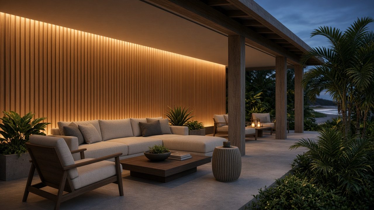 Design rendering: lanai feature wall concept